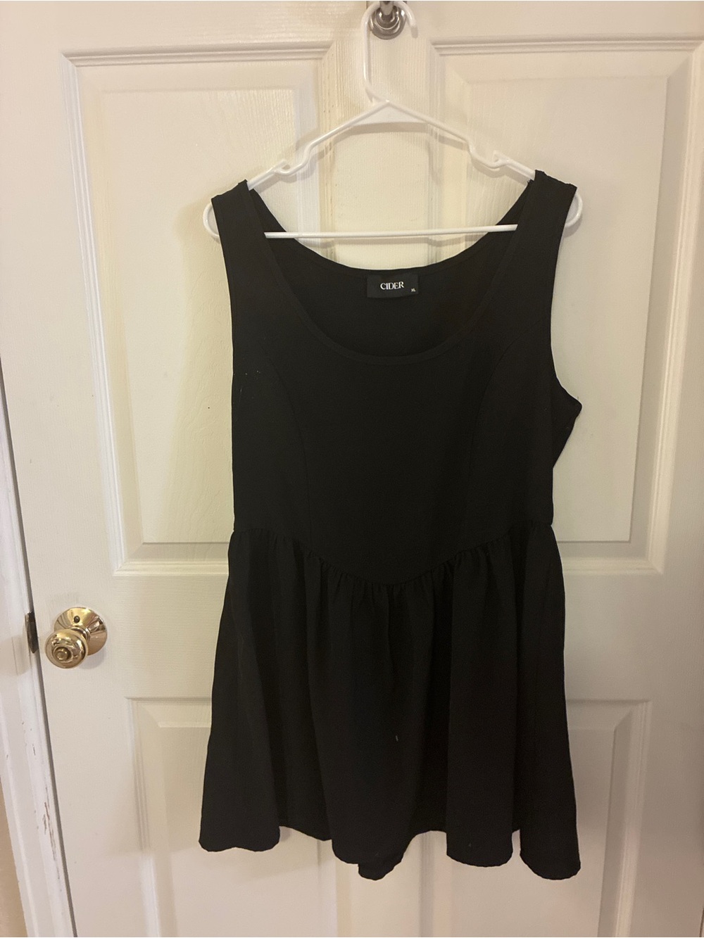 Cider Black Sleeveless Peplum Tunic